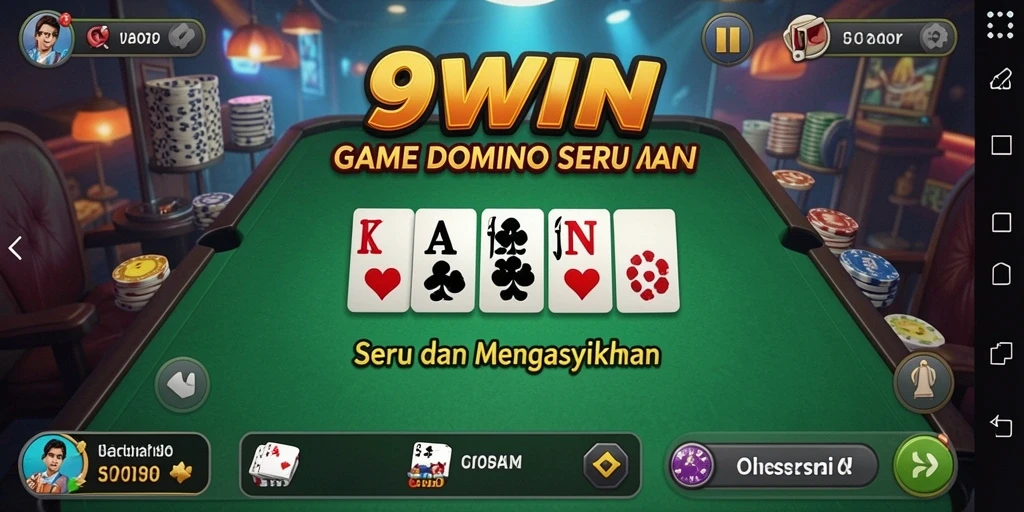 Gameplay seru domino di 9WIN dengan teman-teman.