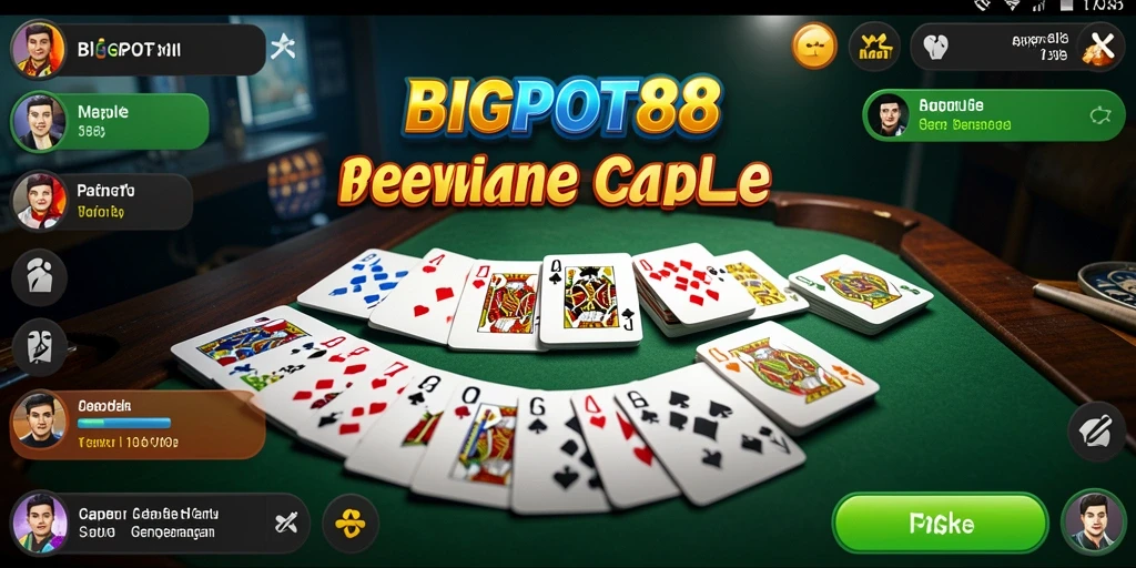 Tampilan gameplay Gaple yang seru di BIGPOT88.