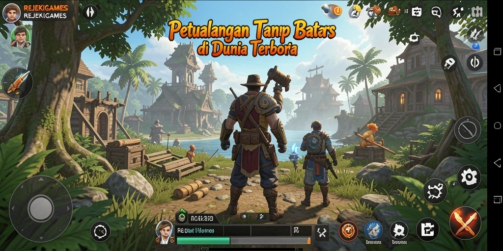 Tampilan gameplay seru dengan dunia terbuka yang luas.