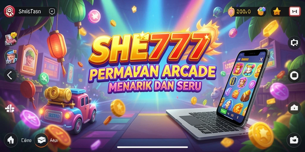 Screenshot SHE777 menunjukkan action gameplay yang menarik dan penuh warna.