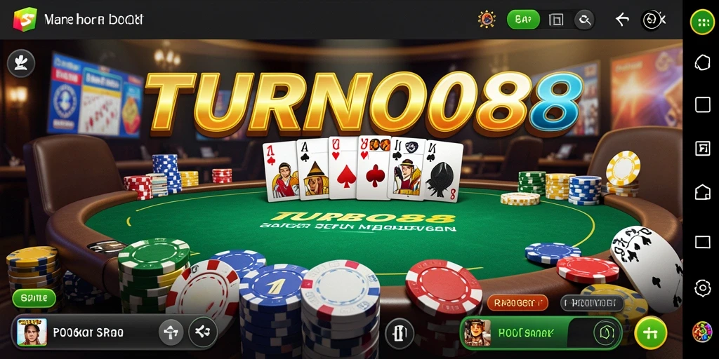 Tampilan gameplay Poker TURBO88 yang menarik dan mendebarkan.