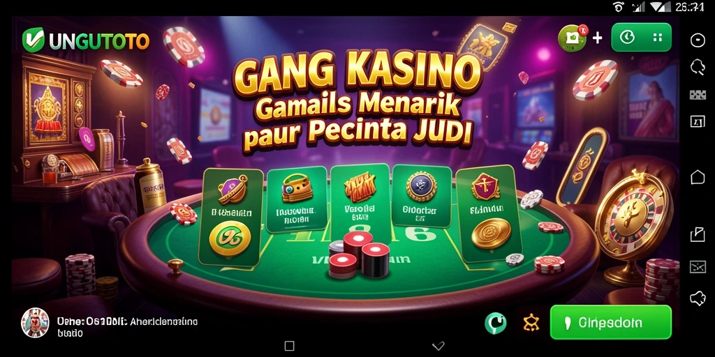 Screenshot gameplay UNGUTOTO menampilkan suasana Kasino yang seru dan mendebarkan.